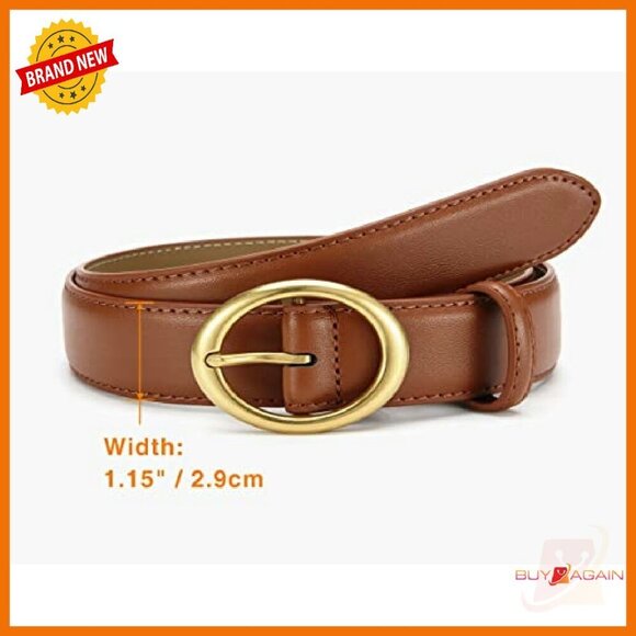 Premium Leather Belt with Gold Buckle for Jeans & Dresses main image 5